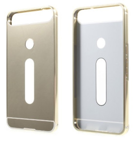 Луксозен алуминиев бъмпър с твърд гръб огледален златист гръб за Huawei NEXUS 6P
